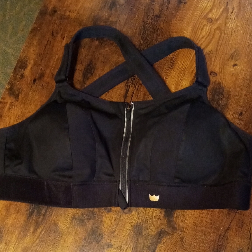 Like New SHEFIT 3LUXE  Full Control 44-46" Bust 35.5-43" Rib Black Sports Bra